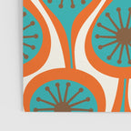 Mid Century Modern Atomic Drops Retro Pattern Turquoise Orange Brown Cream Poster Gallery Image 3