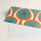 Mid Century Modern Atomic Drops Retro Pattern Turquoise Orange Brown Cream Wrapping Paper Gallery Image 2
