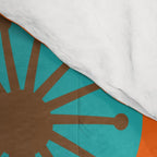 Mid Century Modern Atomic Drops Retro Pattern Turquoise Orange Brown Cream Comforter Gallery Image 4