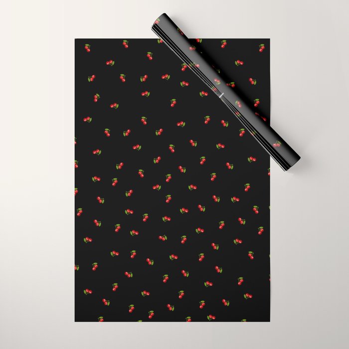 Dark Delicate Cherry Wrapping Paper Gallery Image 1