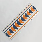 Abstract Shapes 76 in Orange and Navy Blue (Moon Phase Geometric Abstraction) Yoga Mat Gallery Image 1