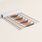 Abstract Shapes 76 in Orange and Navy Blue (Moon Phase Geometric Abstraction) Yoga Mat Gallery Image 2