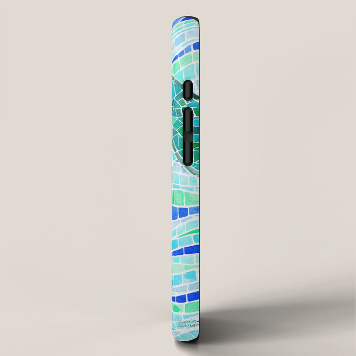 Mosaic Watercolor Sea Turtle iPhone Case Gallery Image 2