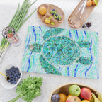 Mosaic Watercolor Sea Turtle Cutting Board Gallery Image 2