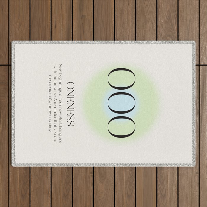 Angel Number 000 | Oneness Outdoor Rug Gallery Image 1