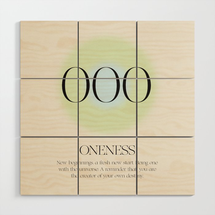 Angel Number 000 | Oneness Wood Wall Art Gallery Image 1