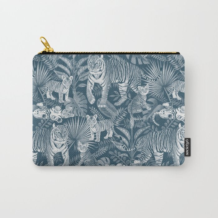 Family of Tigers (Monochrome)  Carry All Pouch Gallery Image 1