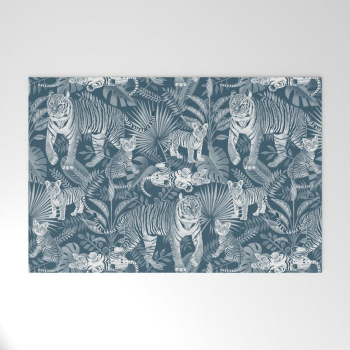 Family of Tigers (Monochrome)  Welcome Mat Gallery Image 1