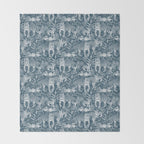 Family of Tigers (Monochrome)  Throw Blanket Gallery Image 2