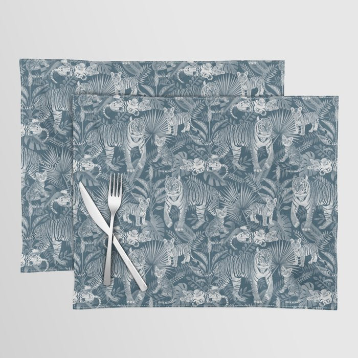 Family of Tigers (Monochrome)  Placemat Gallery Image 1