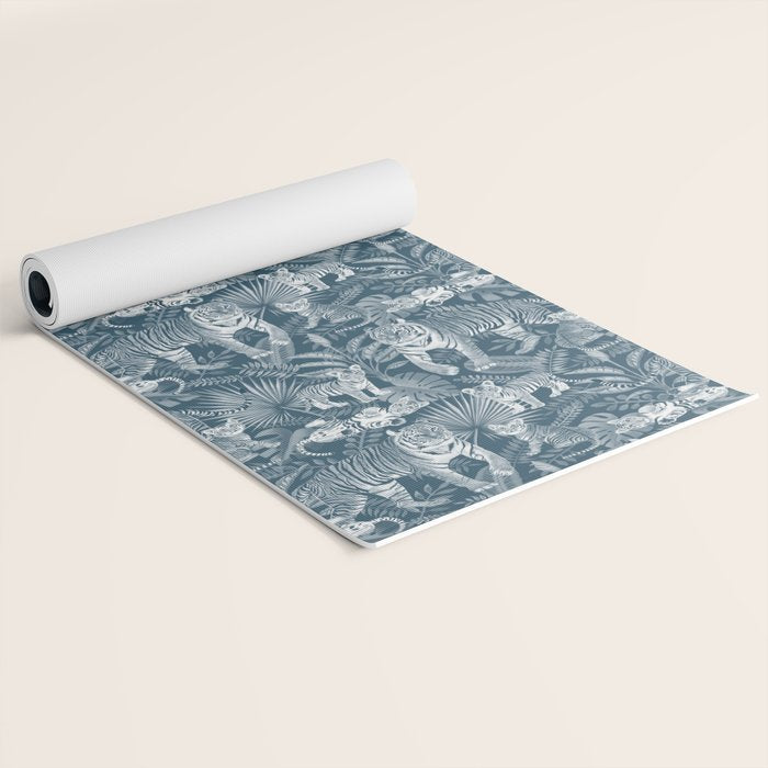 Family of Tigers (Monochrome)  Yoga Mat Gallery Image 2