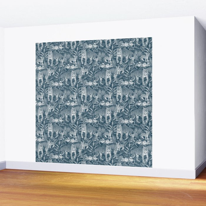 Family of Tigers (Monochrome)  Wall Mural Gallery Image 2