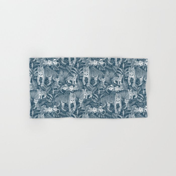 Family of Tigers (Monochrome)  Bath Towel Gallery Image 1