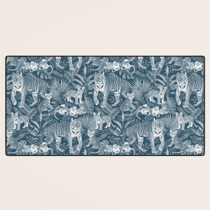 Family of Tigers (Monochrome)  Desk Mat Gallery Image 3