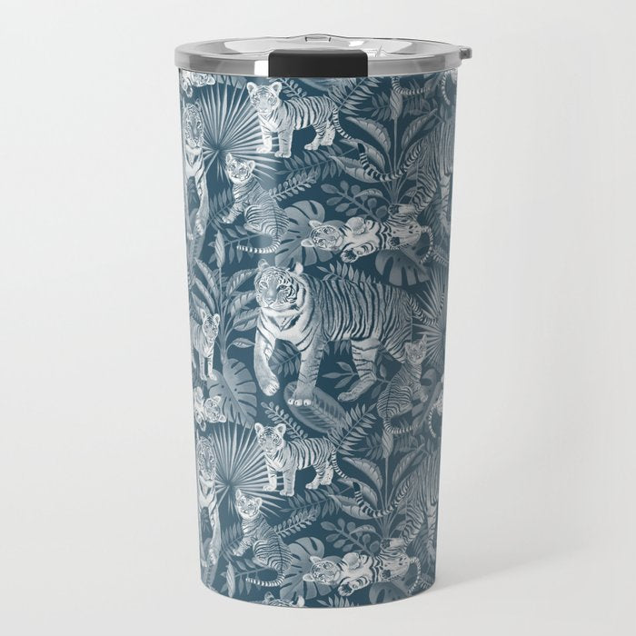 Family of Tigers (Monochrome)  Travel Mug Gallery Image 1