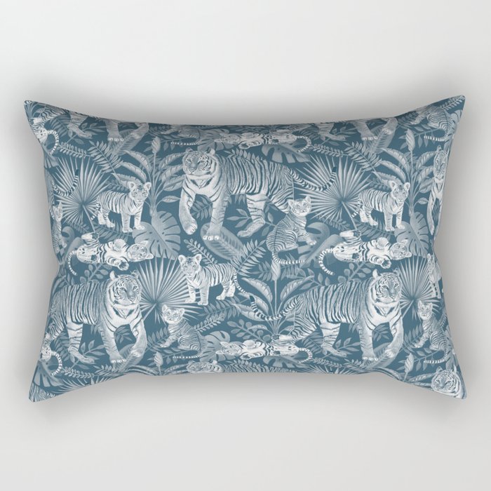 Family of Tigers (Monochrome)  Rectangular Pillow