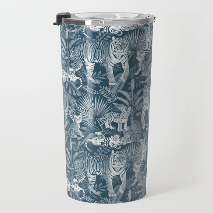 Family of Tigers (Monochrome)  Travel Mug Gallery Image 3