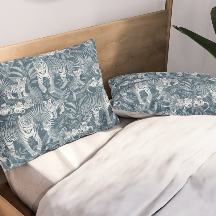 Family of Tigers (Monochrome)  Pillow Sham Gallery Image 2