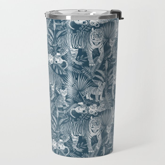 Family of Tigers (Monochrome)  Travel Mug Gallery Image 2