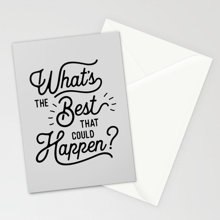 What's The Best That Could Happen Typography Print Wall Art Home Decor Stationery Card Gallery Image 2