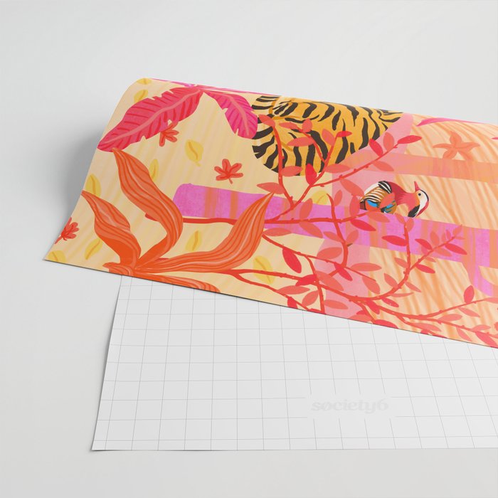Tiger and Mandarin Ducks Wrapping Paper Gallery Image 2