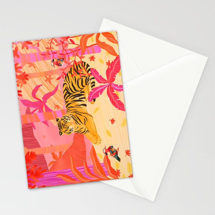 Tiger and Mandarin Ducks Stationery Card Gallery Image 2