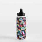 Abstract Rainbow Arcs â Charcoal Water Bottle Gallery Image 3