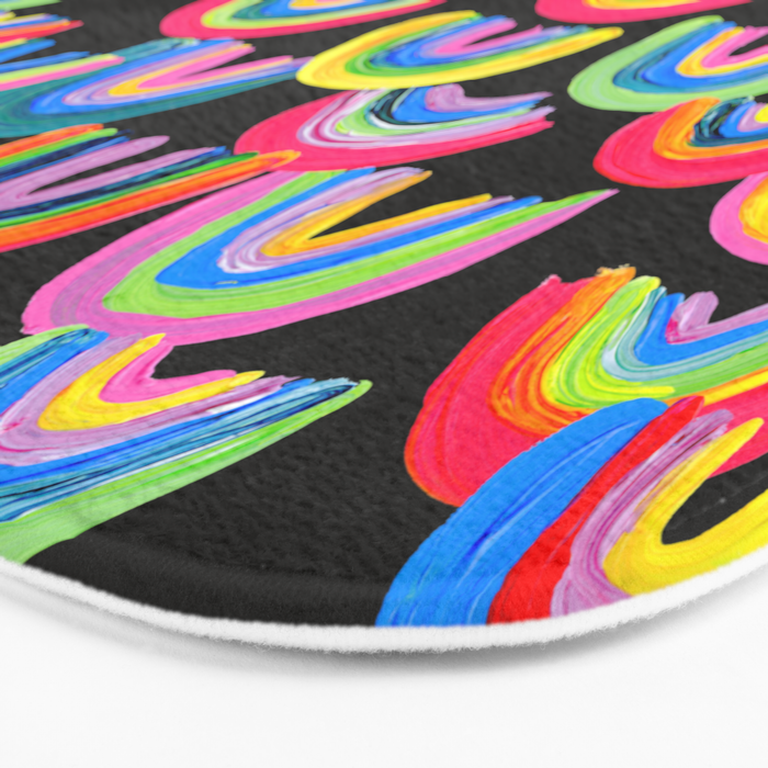 Abstract Rainbow Arcs â Charcoal Bath Mat Gallery Image 3