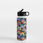 Abstract Rainbow Arcs â Charcoal Water Bottle Gallery Image 1