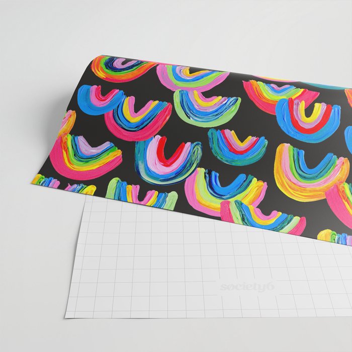 Abstract Rainbow Arcs â Charcoal Wrapping Paper Gallery Image 2