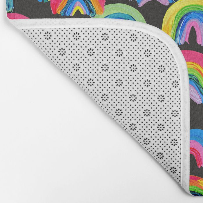 Abstract Rainbow Arcs â Charcoal Bath Mat Gallery Image 2