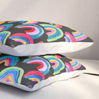 Abstract Rainbow Arcs â Charcoal Pillow Sham Gallery Image 3