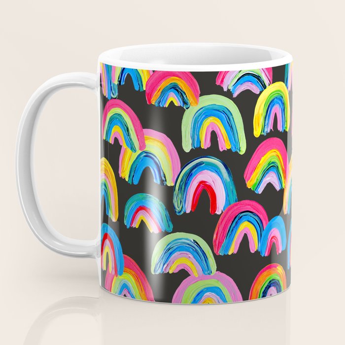 Abstract Rainbow Arcs â Charcoal Coffee Mug Gallery Image 3