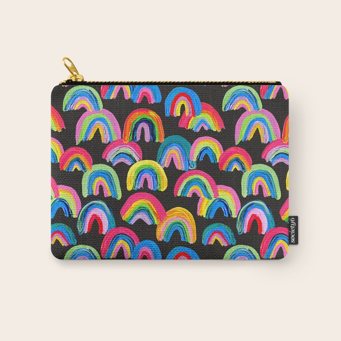 Abstract Rainbow Arcs â Charcoal Carry All Pouch Gallery Image 1