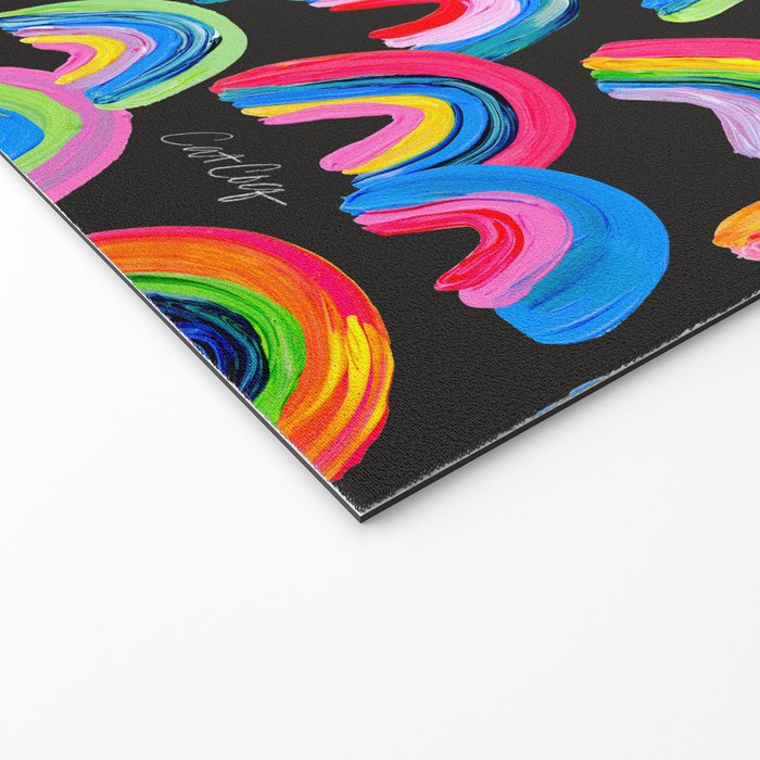 Abstract Rainbow Arcs â Charcoal Welcome Mat Gallery Image 2