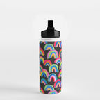 Abstract Rainbow Arcs â Charcoal Water Bottle Gallery Image 2