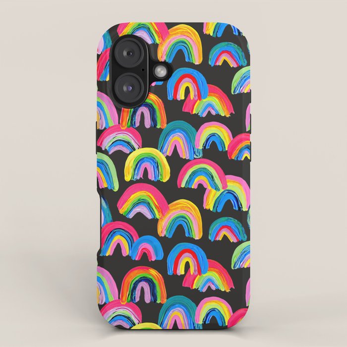 Abstract Rainbow Arcs â Charcoal iPhone Case Gallery Image 1