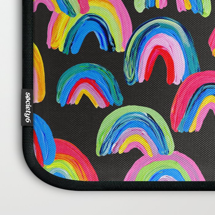 Abstract Rainbow Arcs â Charcoal Laptop Sleeve Gallery Image 3
