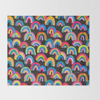 Abstract Rainbow Arcs â Charcoal Throw Blanket Gallery Image 2