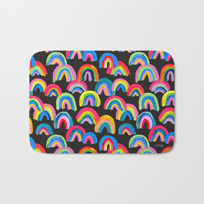 Abstract Rainbow Arcs â Charcoal Bath Mat Gallery Image 1