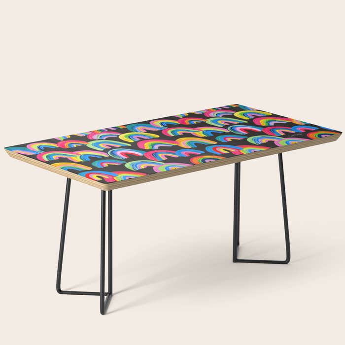 Abstract Rainbow Arcs â Charcoal Coffee Table Gallery Image 1
