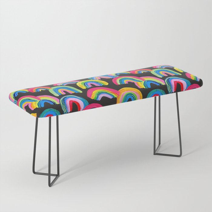 Abstract Rainbow Arcs â Charcoal Bench Gallery Image 1