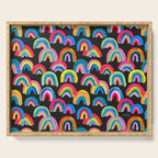 Abstract Rainbow Arcs â Charcoal Serving Tray Gallery Image 1