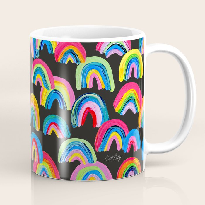 Abstract Rainbow Arcs â Charcoal Coffee Mug Gallery Image 1