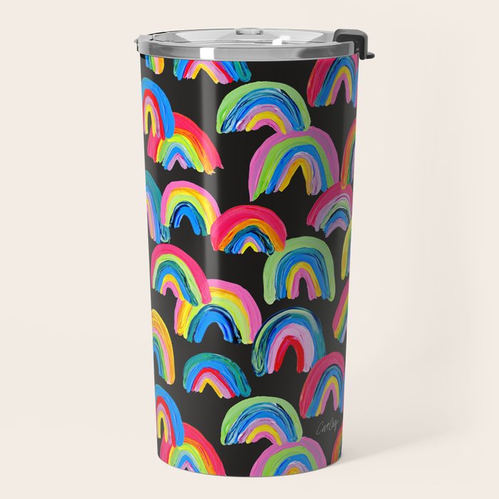 Abstract Rainbow Arcs â Charcoal Travel Mug Gallery Image 2
