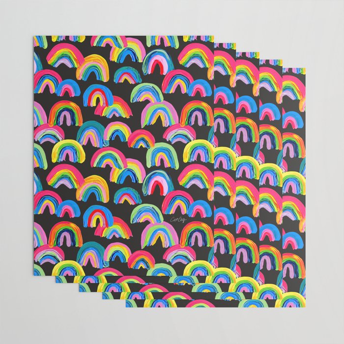 Abstract Rainbow Arcs â Charcoal Wrapping Paper Gallery Image 3