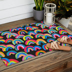 Abstract Rainbow Arcs â Charcoal Outdoor Rug Gallery Image 2