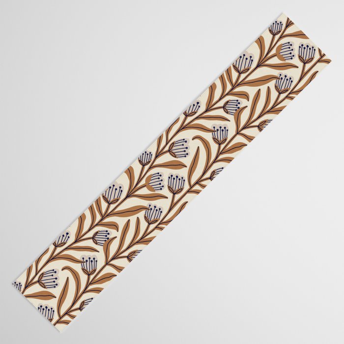 Bellflower Pattern / Brown, Ivory & Grey Table Runner Gallery Image 3
