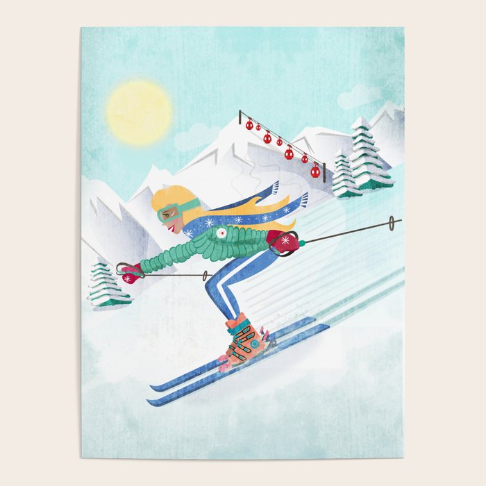 Skiing Girl Poster Gallery Image 1