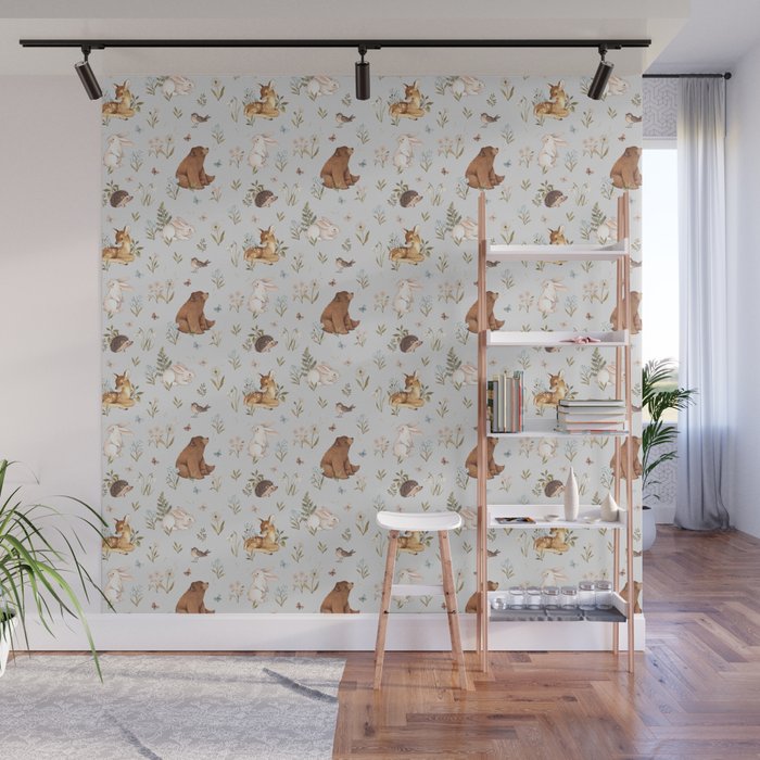 Blue Meadow Wall Mural